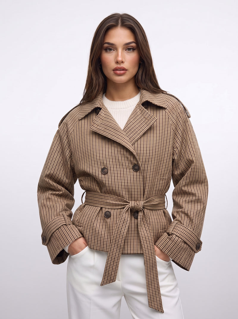 Trenchcoat mit Karomuster