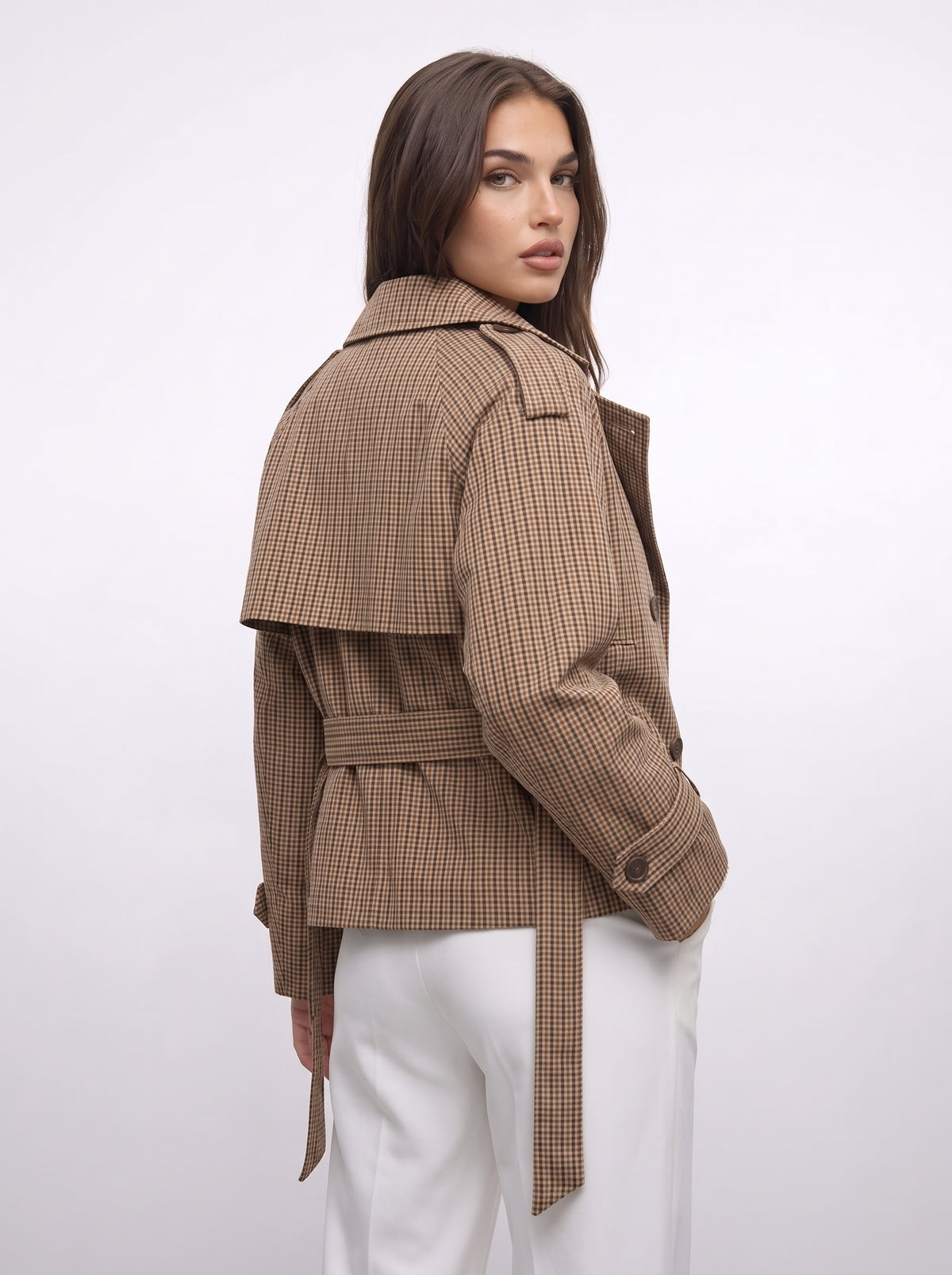 Trenchcoat mit Karomuster